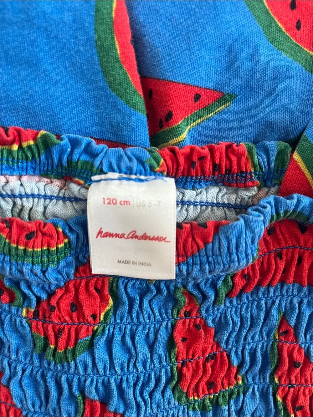 Hanna Andersson Blue Sundress with Red Watermelon Print